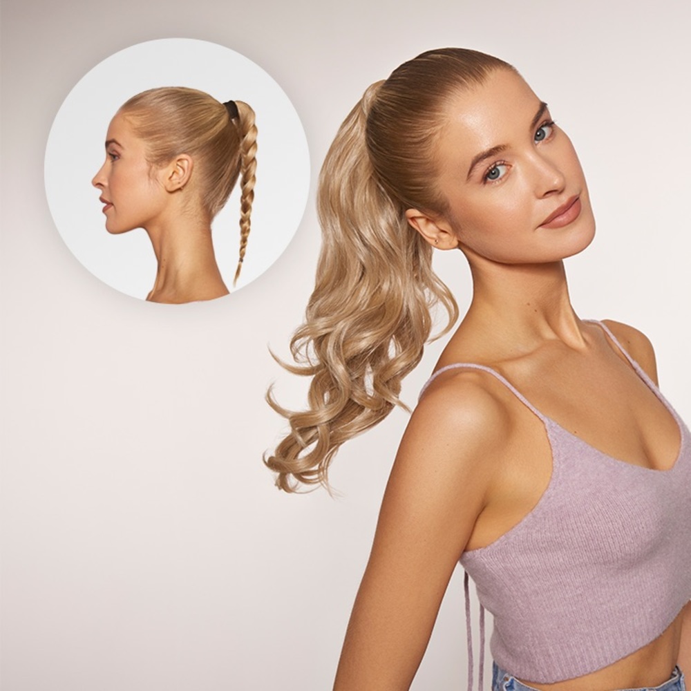 Insert Name Here Sandy Blonde Brand New Clip on Ponytail